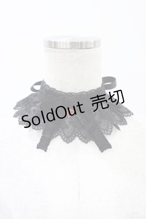 画像: ATELIER PIERROT / ハートチャームレースチョーカー  黒×赤 H-25-12-02-1007-EL-AC-KB-ZH