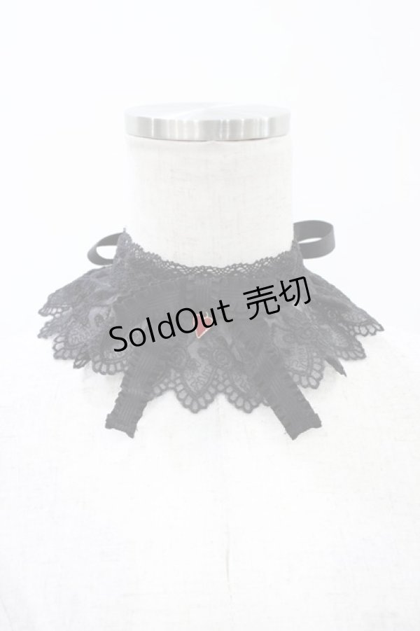 画像1: ATELIER PIERROT / ハートチャームレースチョーカー  黒×赤 H-25-12-02-1007-EL-AC-KB-ZH (1)