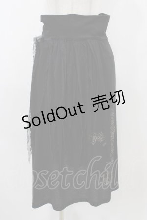 画像: NAOTO SEVEN / クロスプリントロングカットソースカート  ブラック H-25-12-02-1053-HN-SK-KB-ZH