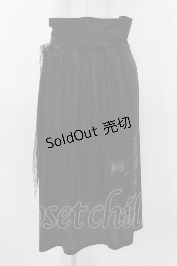 画像1: NAOTO SEVEN / クロスプリントロングカットソースカート  ブラック H-25-12-02-1053-HN-SK-KB-ZH (1)