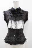 画像1: 【SALE】MARBLE / 蝶型コサージュフリルタイ付きノースリーブブラウス  ブラック H-25-12-02-1054-GO-BL-KB-ZT106 (1)