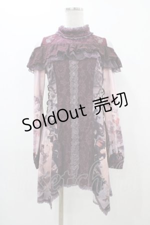 画像: Ozz oneste / レースフリルオフショルチュニック  ボルドー H-25-12-02-1056-OO-TO-KB-ZH