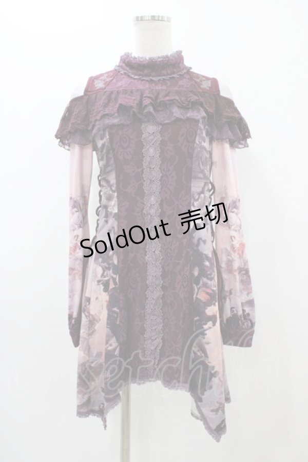 画像1: Ozz oneste / レースフリルオフショルチュニック  ボルドー H-25-12-02-1056-OO-TO-KB-ZH (1)