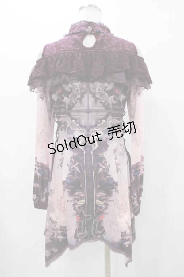 画像2: Ozz oneste / レースフリルオフショルチュニック  ボルドー H-25-12-02-1056-OO-TO-KB-ZH (2)