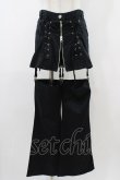 画像1: PEACE NOW / レッグカバー付レースアップパンツ  黒 H-25-12-02-1015-PU-PA-KB-ZH (1)