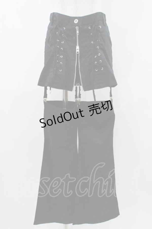 画像1: PEACE NOW / レッグカバー付レースアップパンツ  黒 H-25-12-02-1015-PU-PA-KB-ZH (1)