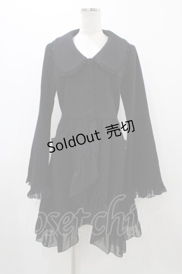 画像1: ATELIER PIERROT / 姫袖ロングコート  ブラック H-25-12-02-1018-EL-CO-KB-ZH (1)
