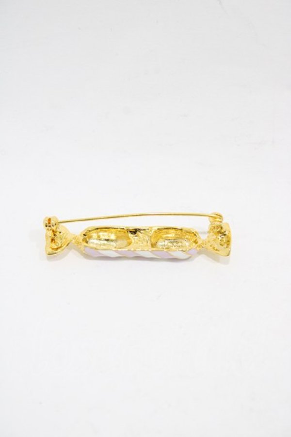 画像2: Q-pot. / ストライプキャンディーブローチ  ブルーベリー H-25-12-02-1003-QP-ZA-KB-ZH (2)