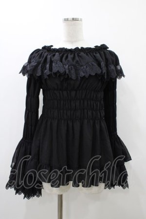 画像: ATELIER PIERROT / ジュリエットブラウス  ブラック H-25-12-02-1021-EL-BL-KB-ZH