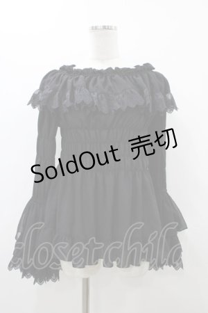 画像: ATELIER PIERROT / ジュリエットブラウス  ブラック H-25-12-02-1021-EL-BL-KB-ZH