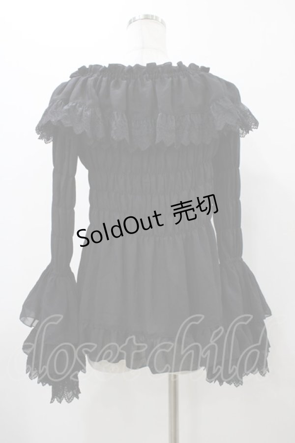 画像2: ATELIER PIERROT / ジュリエットブラウス  ブラック H-25-12-02-1021-EL-BL-KB-ZH (2)