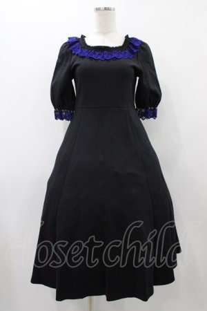 画像: Moi-meme-Moitie / クロスアーチカトリーヌワンピース 9号 ブラック×ブルー H-25-12-02-1023-MO-OP-KB-ZH