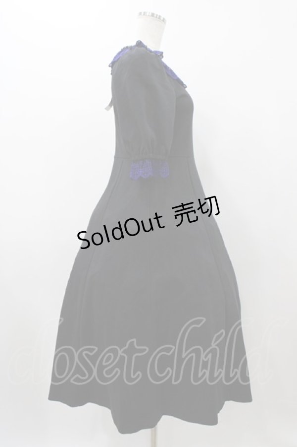 画像3: Moi-meme-Moitie / クロスアーチカトリーヌワンピース 9号 ブラック×ブルー H-25-12-02-1023-MO-OP-KB-ZT099 (3)