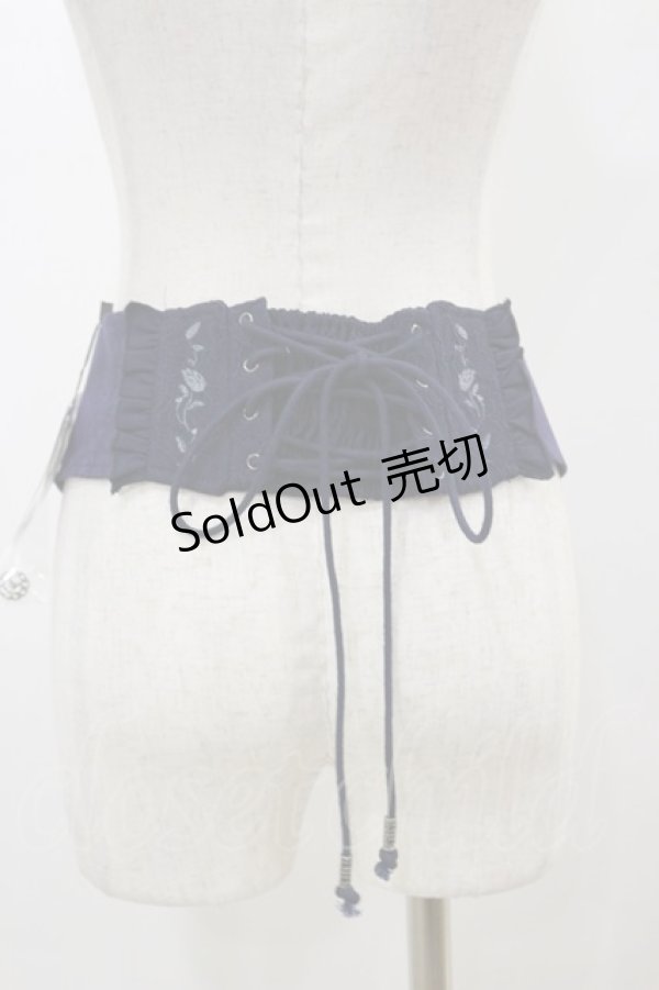 画像2: Hoshibako Works / 藤花集 中華風刺繍　コルセット Free ネイビー H-25-12-02-035-LO-ZA-NS-ZH (2)