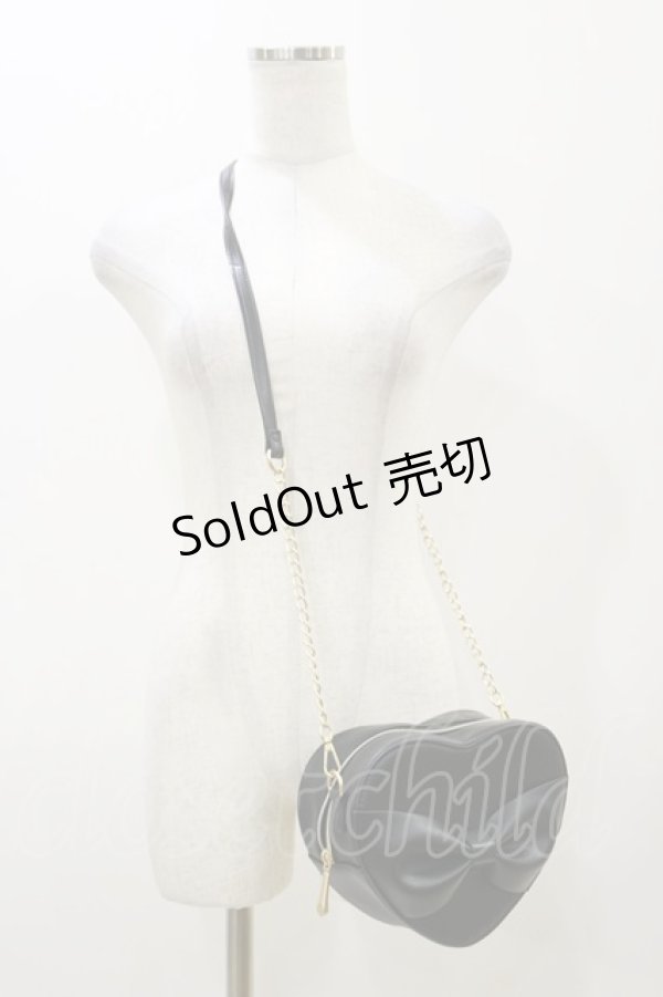 画像1: m petit by misako / AMハートリボンSLD  ブラック H-25-12-02-038-LO-BG-NS-ZH (1)