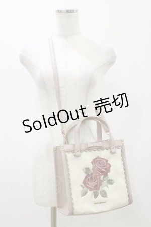 画像: axes femme / ローズ刺繍スクエアバッグ  ピンク H-25-12-02-041-AX-BG-NS-ZH