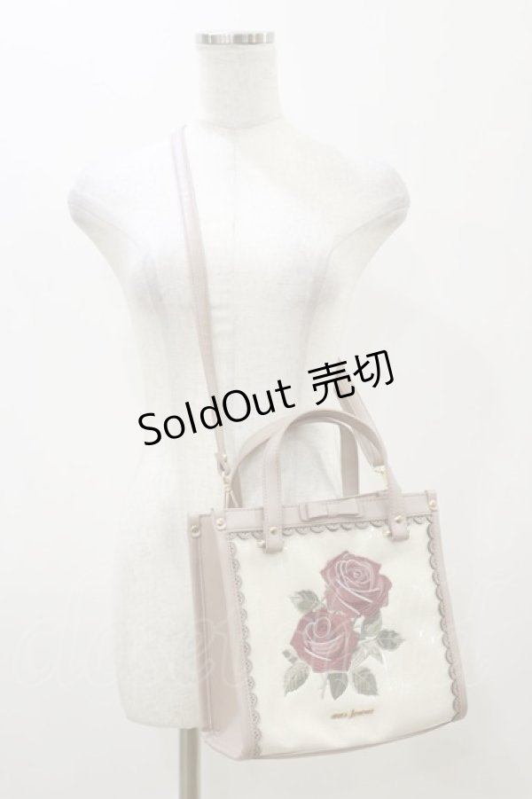 画像1: axes femme / ローズ刺繍スクエアバッグ  ピンク H-25-12-02-041-AX-BG-NS-ZH (1)