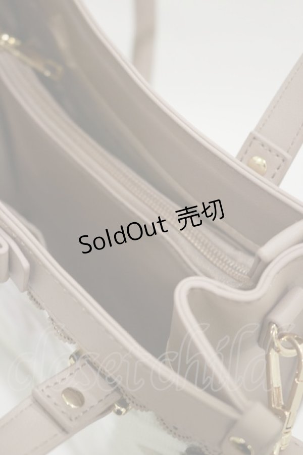 画像2: axes femme / ローズ刺繍スクエアバッグ  ピンク H-25-12-02-041-AX-BG-NS-ZH (2)