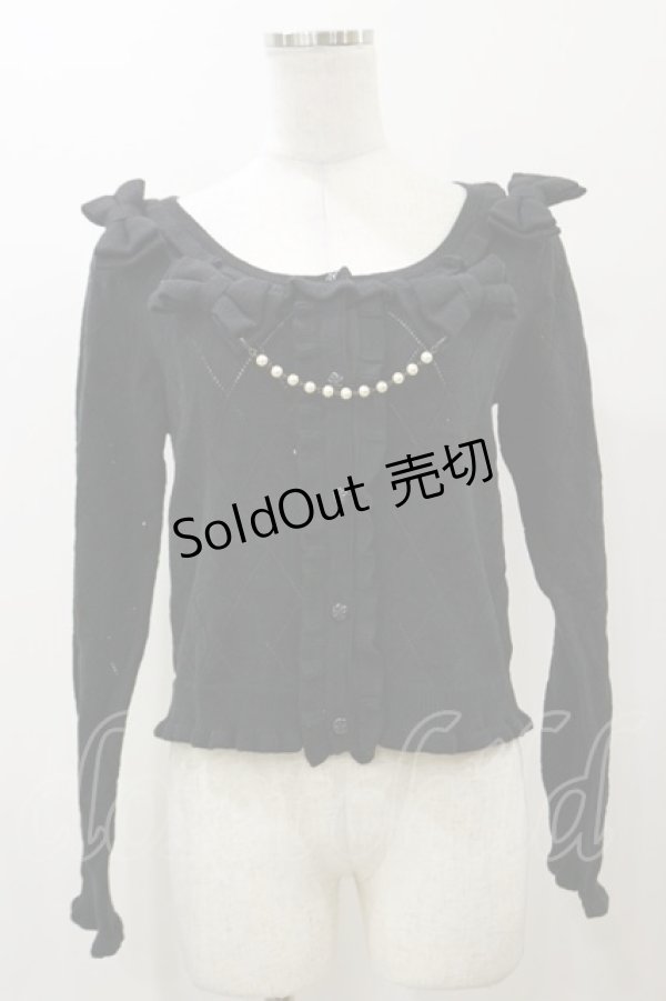 画像1: metamorphose / ダイヤ透かしカーディガン Free ブラック H-25-12-02-050-ME-TO-NS-ZH (1)