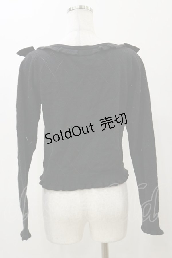 画像2: metamorphose / ダイヤ透かしカーディガン Free ブラック H-25-12-02-050-ME-TO-NS-ZH (2)