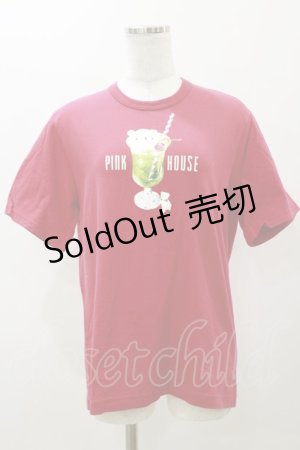画像: PINK HOUSE / クリームソーダプリントTシャツ L レッド H-25-12-02-051-LO-TS-NS-ZH