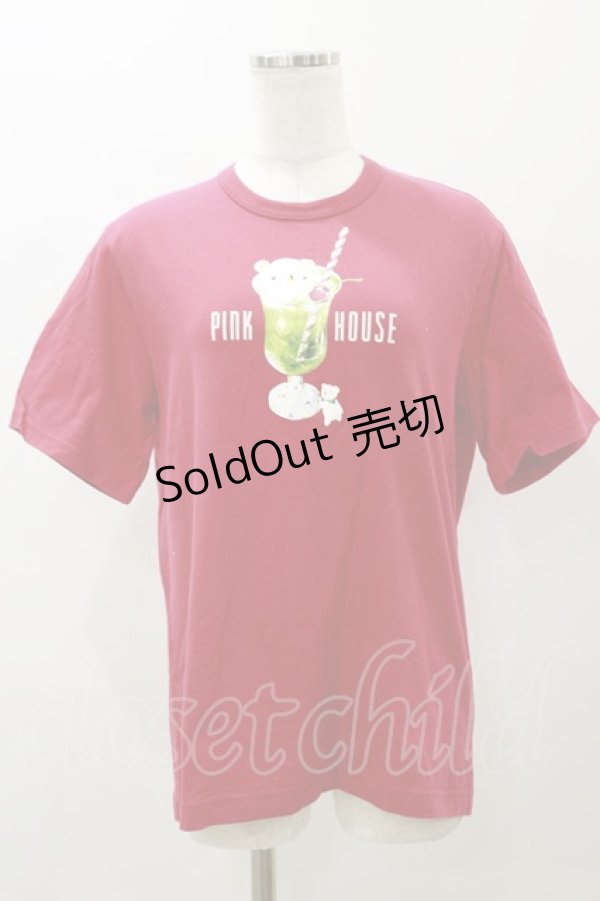 画像1: PINK HOUSE / クリームソーダプリントTシャツ L レッド H-25-12-02-051-LO-TS-NS-ZH (1)