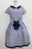 画像1: Jane Marple / ドビードットストライプワンピース - ブルー H-25-12-03-028-JM-OP-ET-ZH (1)