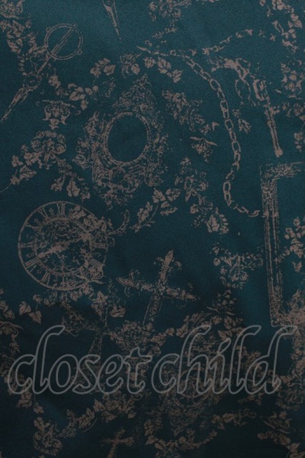 画像4: Ozz Croce / プリントギャザースカート  グリーン×グレーチュール H-25-12-03-032-OO-SK-KB-ZH (4)