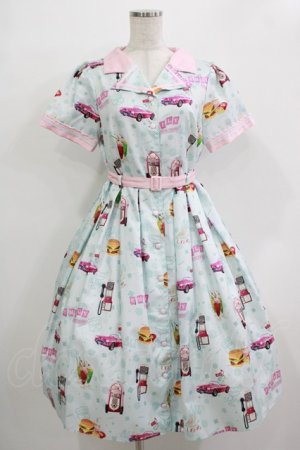 画像: Emily Temple cute / アメリカンダイナーワンピース  サックス H-25-12-03-004-ET-OP-KB-ZH