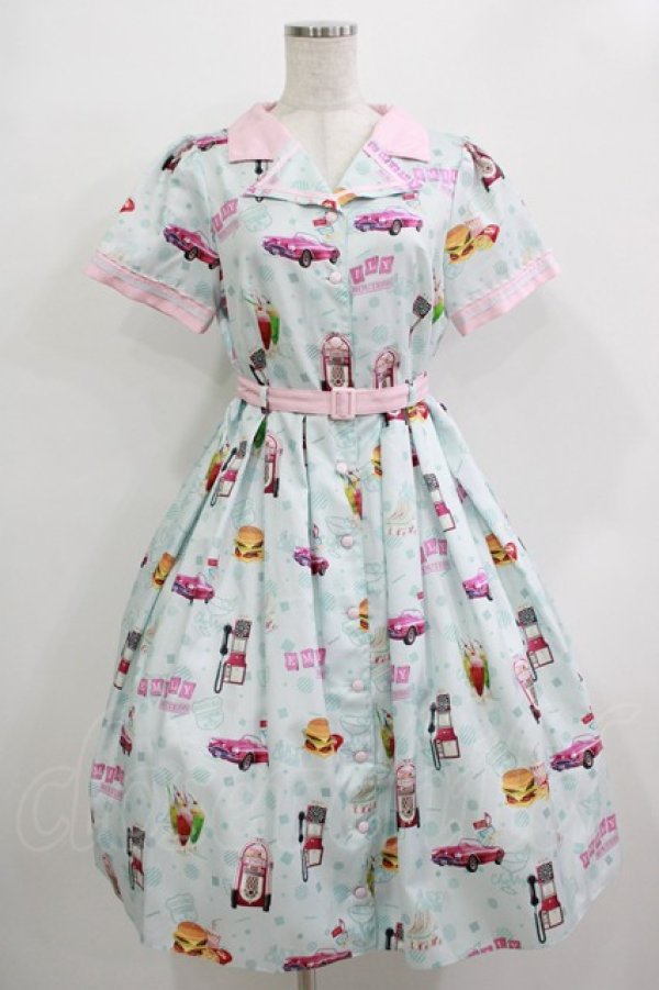 Emily Temple cute / アメリカンダイナーワンピース サックス H-25-12