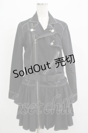 画像: ALGONQUINS / ストライプライダースワンピース F 黒 H-25-12-03-037-AL-OP-KB-ZH