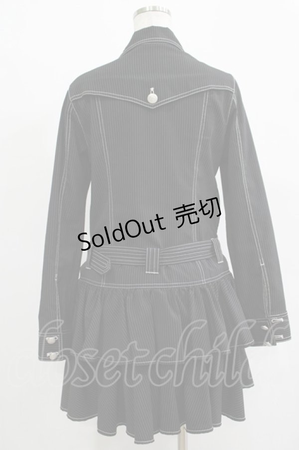 画像3: ALGONQUINS / ストライプライダースワンピース F 黒 H-25-12-03-037-AL-OP-KB-ZH (3)