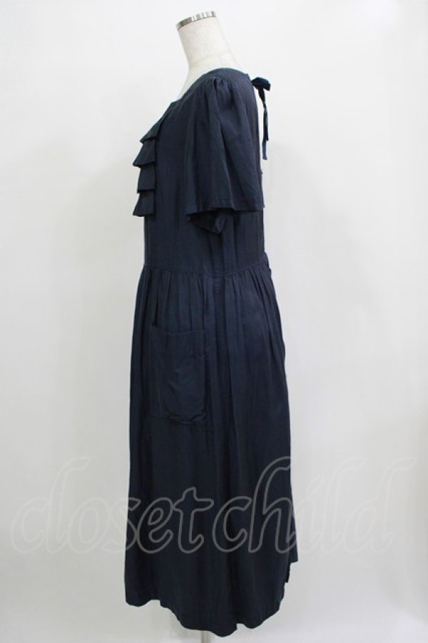 画像2: Jane Marple Dans Le Salon / バックリボンドレス M ネイビー H-25-12-03-038-JM-OP-KB-ZH (2)