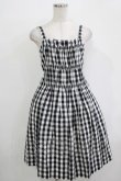 画像1: Jane Marple / ギンガムシャーリングキャミワンピース  ブラックギンガム H-25-12-03-041-JM-OP-KB-ZH (1)