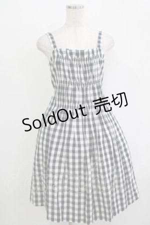 画像: Jane Marple / ギンガムシャーリングキャミワンピース  ブラックギンガム H-25-12-03-041-JM-OP-KB-ZH