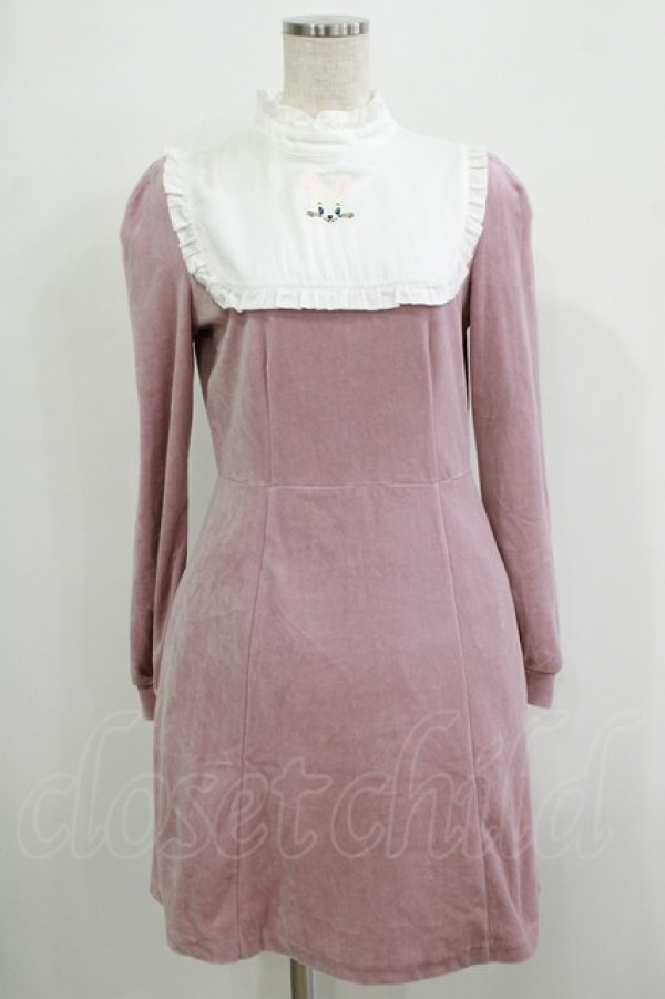 画像1: Candy Stripper / MY GIRL VELOUR ONE-PIECE S ピンク H-25-12-03-043-PU-OP-KB-ZH (1)