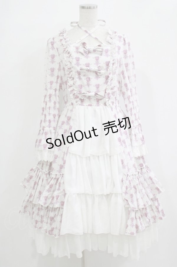 画像1: ATELIER PIERROT / Rosy Bouquet Dress サイズ2 オフ H-25-12-03-005-EL-OP-NS-ZH (1)