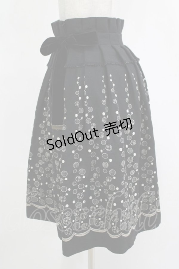画像2: Jane Marple / ドット刺繍スカート  黒 H-25-12-03-045-JM-SK-KB-ZH (2)