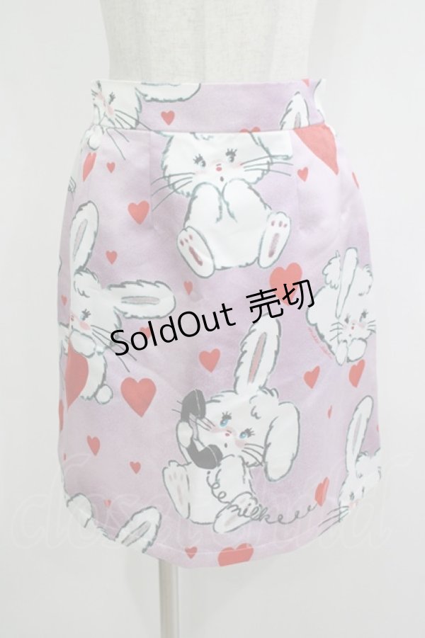 画像1: MILK / Bunny play スカート  ピンクベース H-25-12-03-048-ML-SK-KB-ZH (1)