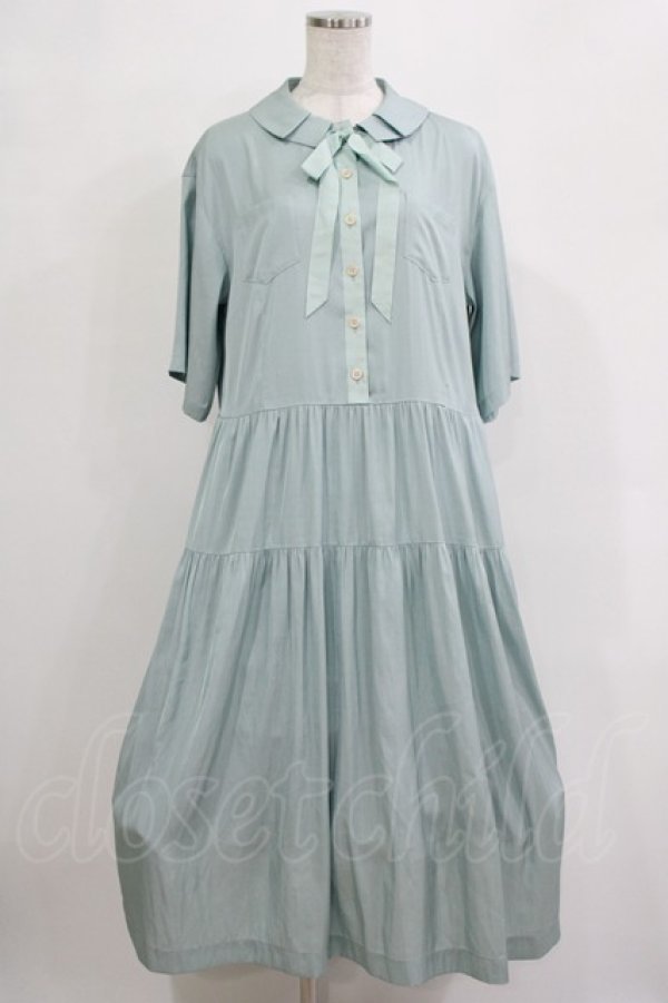 画像1: Jane Marple Dans Le Salon / ダブルカラーサリバンドレス  ミントブルー H-25-12-03-006-JM-OP-KB-ZH (1)