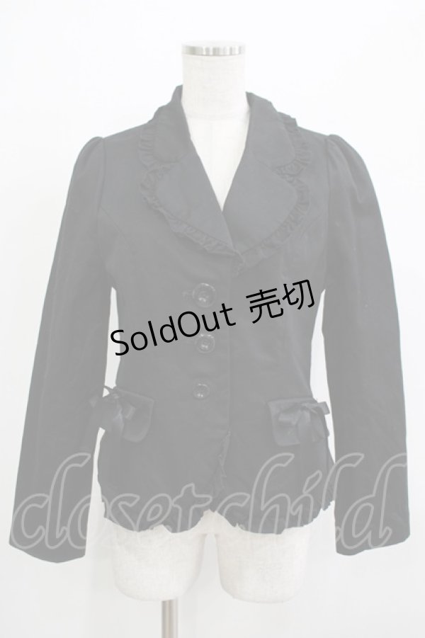 画像1: PEACE NOW / リボンフリルジャケット M 黒 H-25-12-03-055-PU-JA-KB-ZH (1)