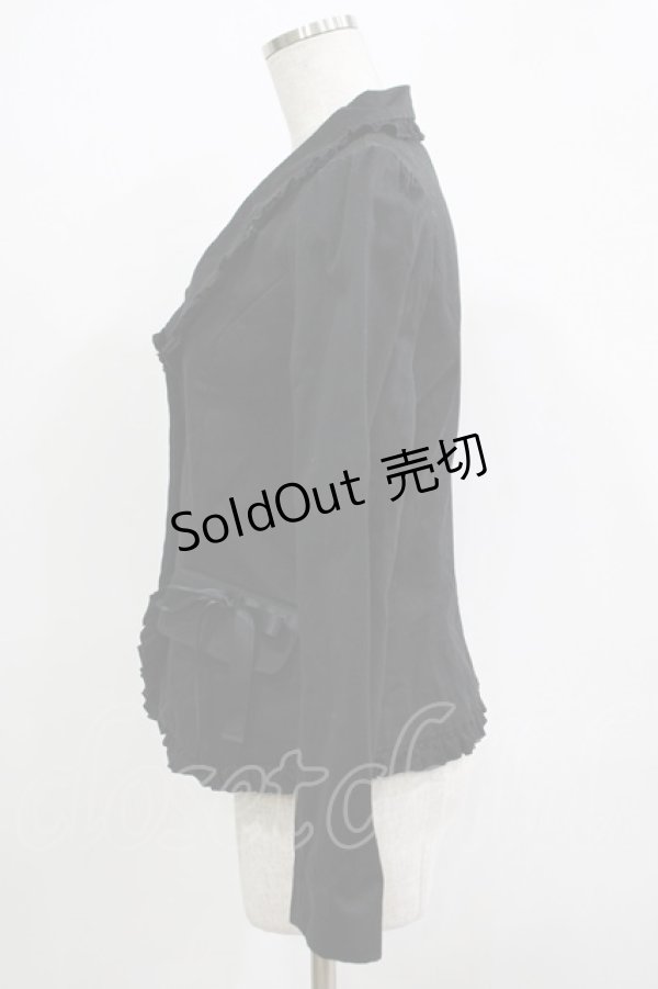 画像2: PEACE NOW / リボンフリルジャケット M 黒 H-25-12-03-055-PU-JA-KB-ZH (2)