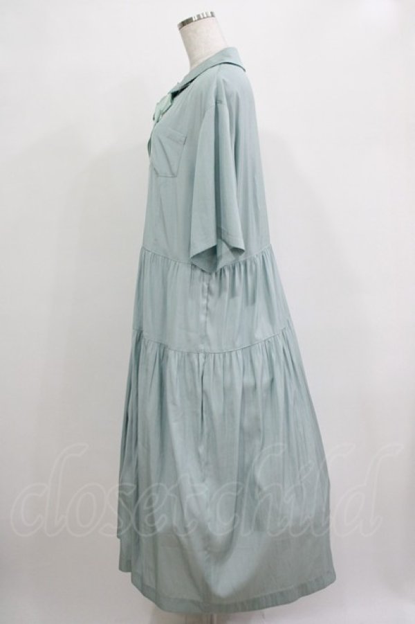 画像2: Jane Marple Dans Le Salon / ダブルカラーサリバンドレス  ミントブルー H-25-12-03-006-JM-OP-KB-ZH (2)