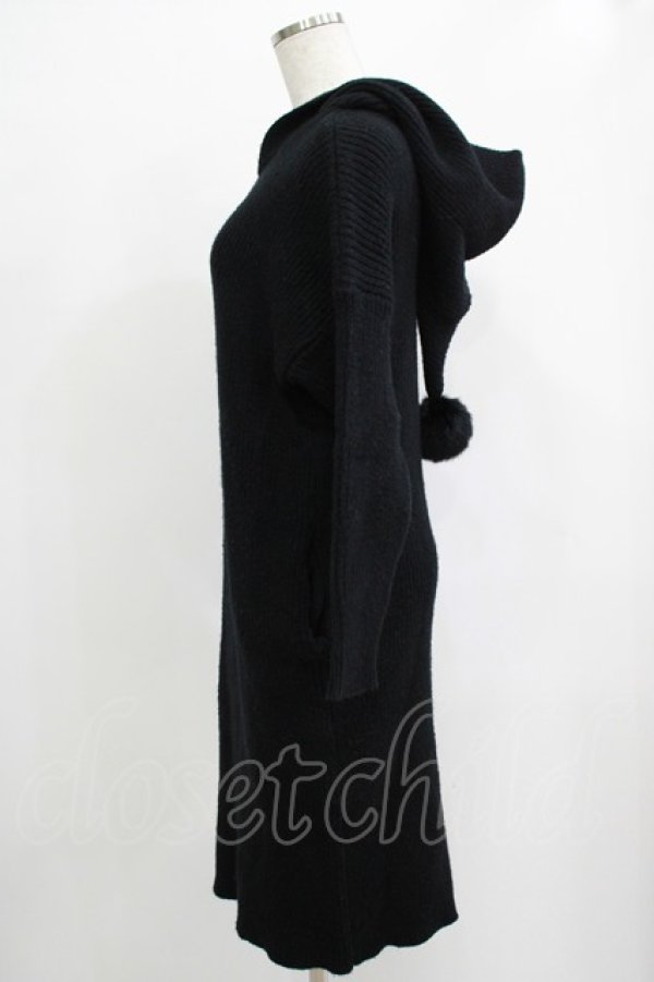 画像2: PUNK RAVE / ニットフード付きワンピース Free 黒 H-25-12-03-059-PU-OP-KB-ZH (2)
