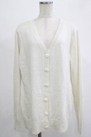画像: Candy Stripper / HEART BUTTON CARDIGAN  ホワイト H-25-12-03-060-PU-TO-KB-ZH