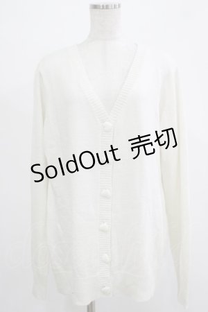 画像: Candy Stripper / HEART BUTTON CARDIGAN  ホワイト H-25-12-03-060-PU-TO-KB-ZH
