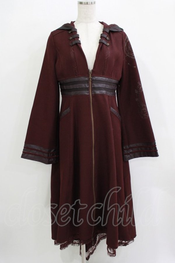 画像1: Ozz Croce / クモメッシュフードカーデ  ボルドー H-25-12-03-061-OO-TO-KB-ZH (1)