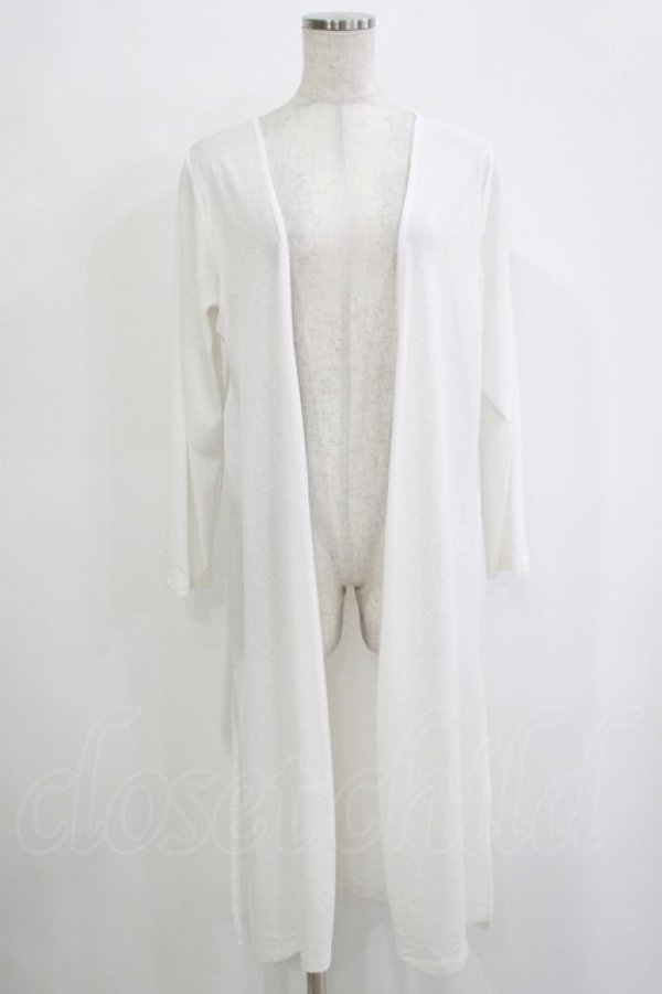 画像1: Rozen Kavalier / シアーボーダー切替ロングカーデ  白 H-25-12-03-062-OO-TO-KB-ZH (1)