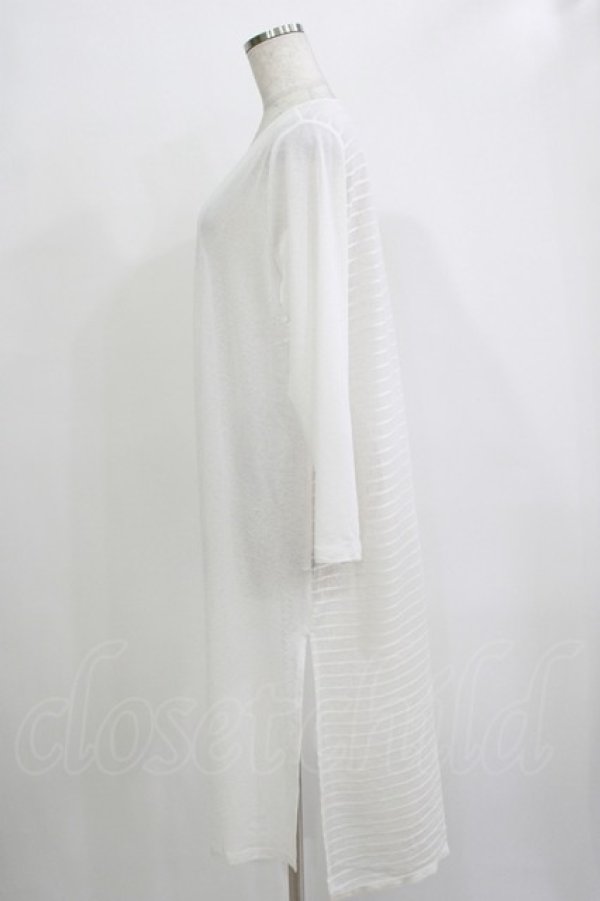 画像2: Rozen Kavalier / シアーボーダー切替ロングカーデ  白 H-25-12-03-062-OO-TO-KB-ZH (2)