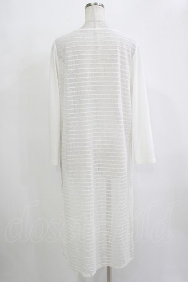 画像3: Rozen Kavalier / シアーボーダー切替ロングカーデ  白 H-25-12-03-062-OO-TO-KB-ZH (3)